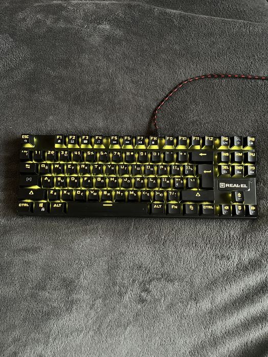 Klawiatura mechaniczna gamingowa na Blue Switchach REAL-EL M28 TKL RGB