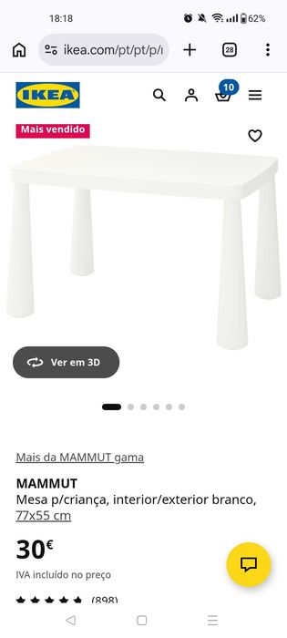 Mesa e 2 cadeiras Crianças
