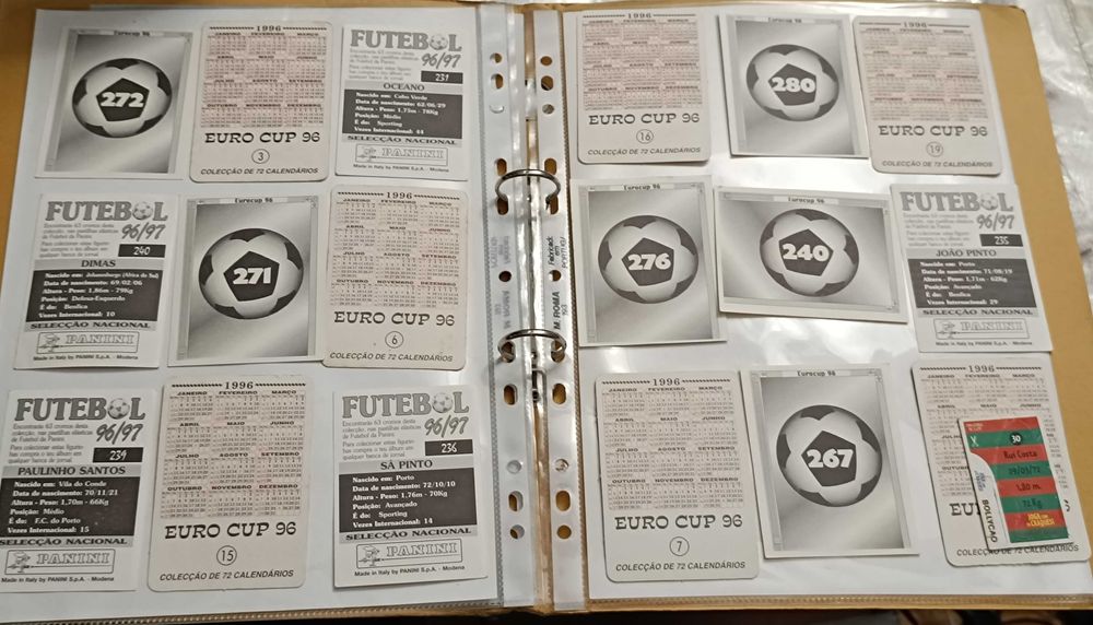 11 Autocolantes e 7 Calendários Eurocup 96