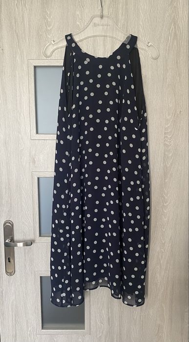 Sukienka granatowa w groszki Top Secret oversize