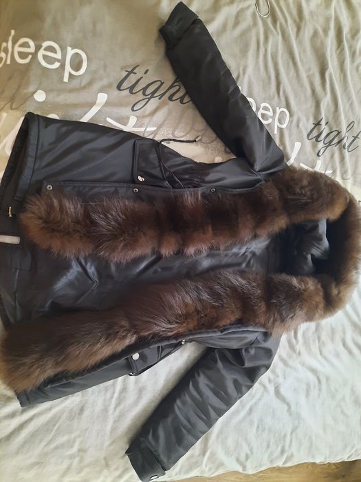 Парка з хутром песець фарбований під соболь