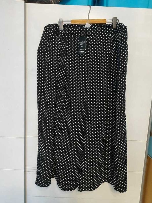 Shein spódnica spodnie szerokie grochy 50