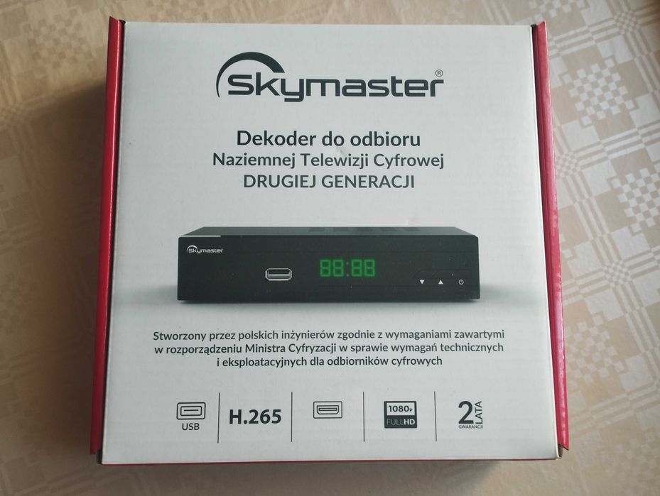 Dekoder Skymaster STB M265 DVB-T, DVB-T2/HEVC/H.265