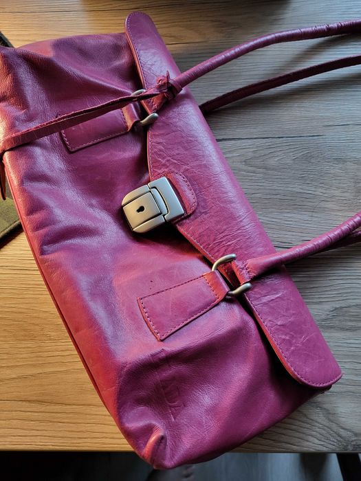 сумка шкіряна рожева