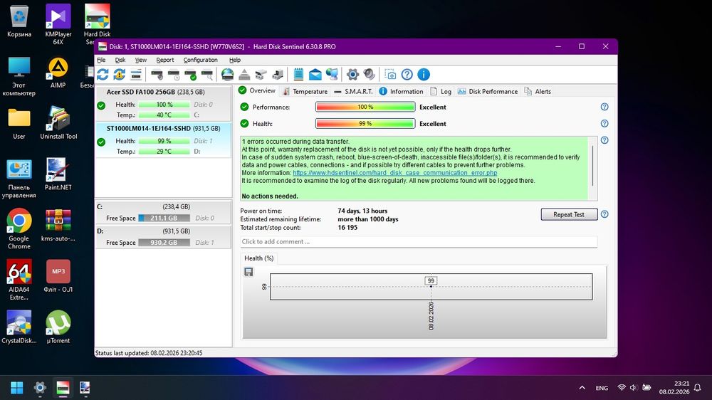 HP ProBook 430 g5/i5-8250u/ОЗУ-8/m.2 nvme-256/HDD-1tb/АКБ-4-6год