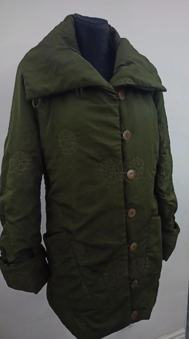 Płaszcz parka khaki przejściowa wiosenno jesienna rozm. M /L