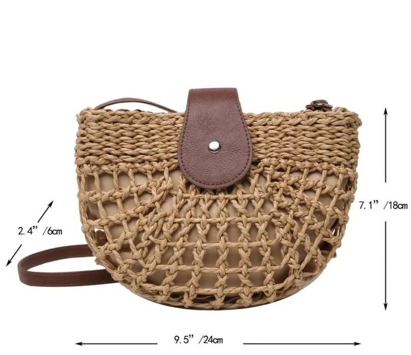 Torebka pleciona Boho beż