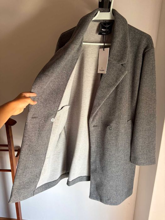 sobretudo pull&bear casaco comprido mulher cinzento S