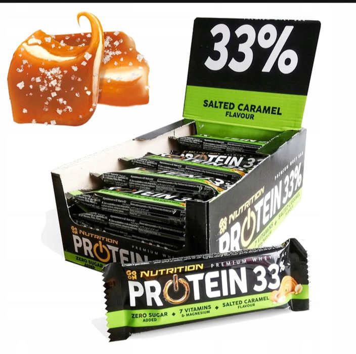 GO ON PROTEIN 33% BATON Proteinowy Białkowy 25x 50g Białko WPC WITAMIN