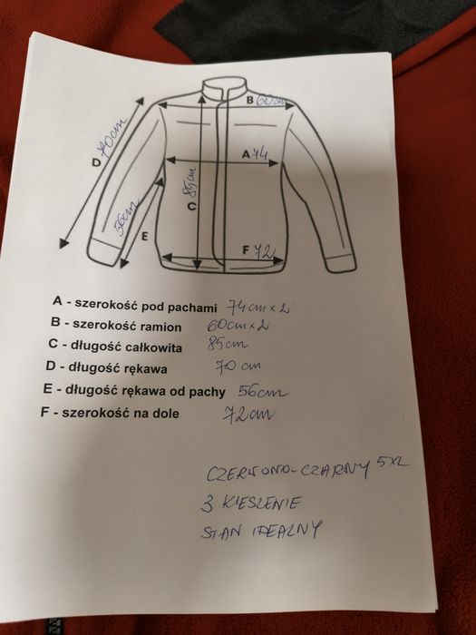 Polar czarno-czerwony mięsisty duży 5xl czerwono-czarny