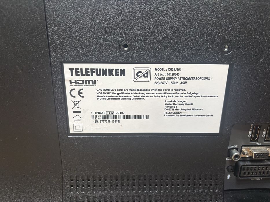 Телевізор Telefunken  XH24J101  [ HD / T2 / HDMI ]