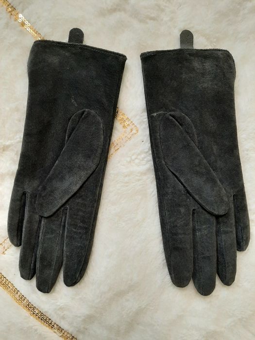 Жіночі шкіряні замшеві  рукавиці S