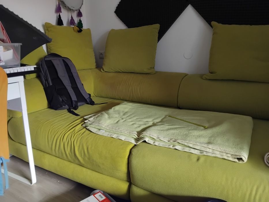 Sofá + Almofadas + manta