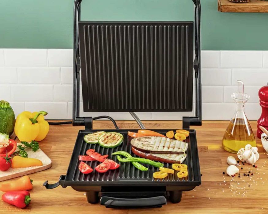 Grill Kontaktowy Tefal Inicio 2000W + Duża Powierzchnia 740cm² + Tacka