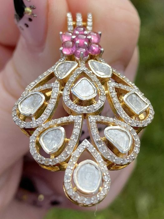 Srebrna zawieszka z naturalnymi Diamentami!!!