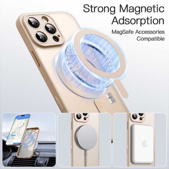 3w1 Etui Magnetyczne iPhone 16 Pro Max 6,9 Cala MagSafe+2 szkła