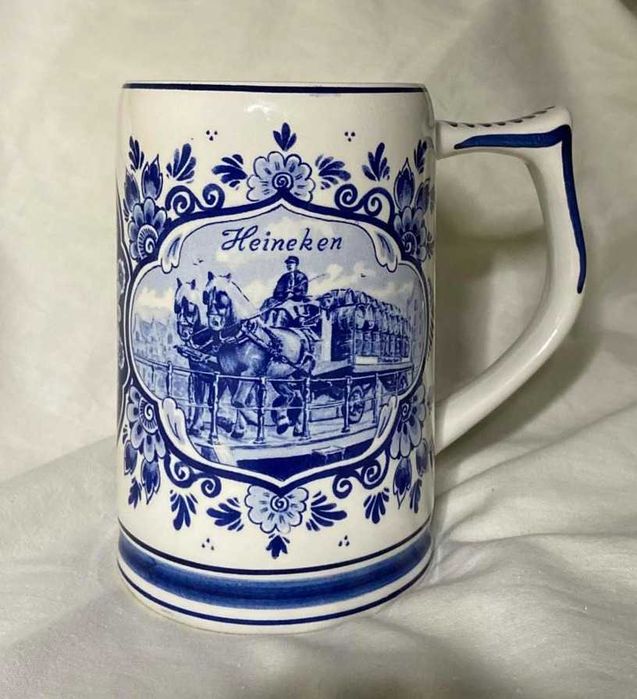 Caneca Heineken Vintage - Delft Blue - 't Delftsche Huys (Impecável)