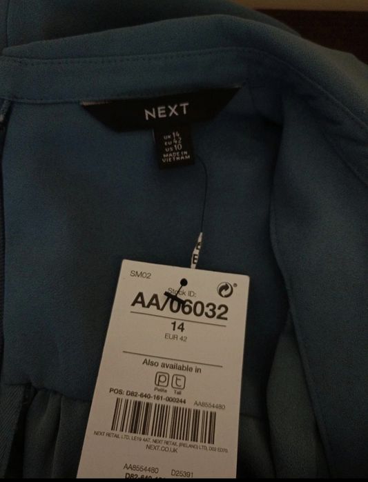 Kombinezon damski elegancki szerokie nogawki niebieski modny XL