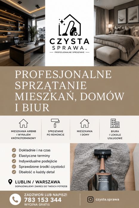 Profesjonalne sprzątanie mieszkań, domów i biur | Lublin / Warszawa