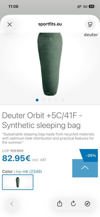 Спальник літній Deuter