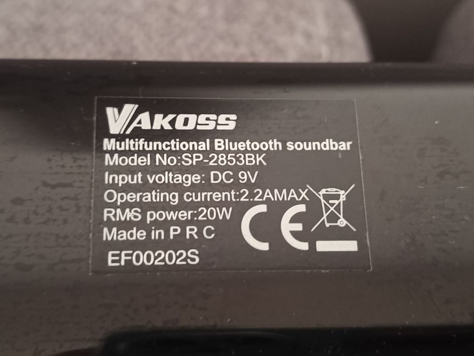 Soundbar Vakoss 20W radio FM bluetooth USB slot kart pamięci optical A