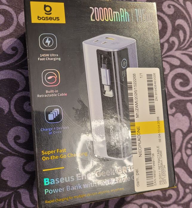 powerbank Baseus 145W 20000mAh  NOWY
