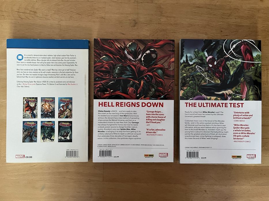 Carnage Reigns + Miles Morales Omnibus 2 + Spider-man Sins Past