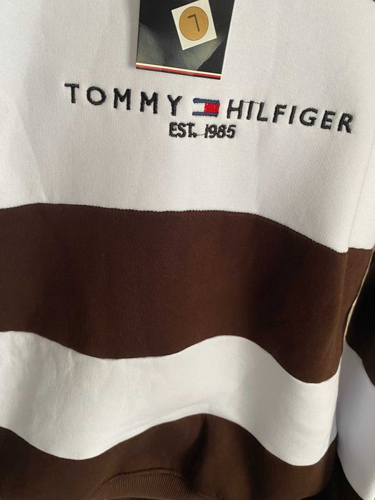Tommy nowy mięsisty dres paski czekolada logo