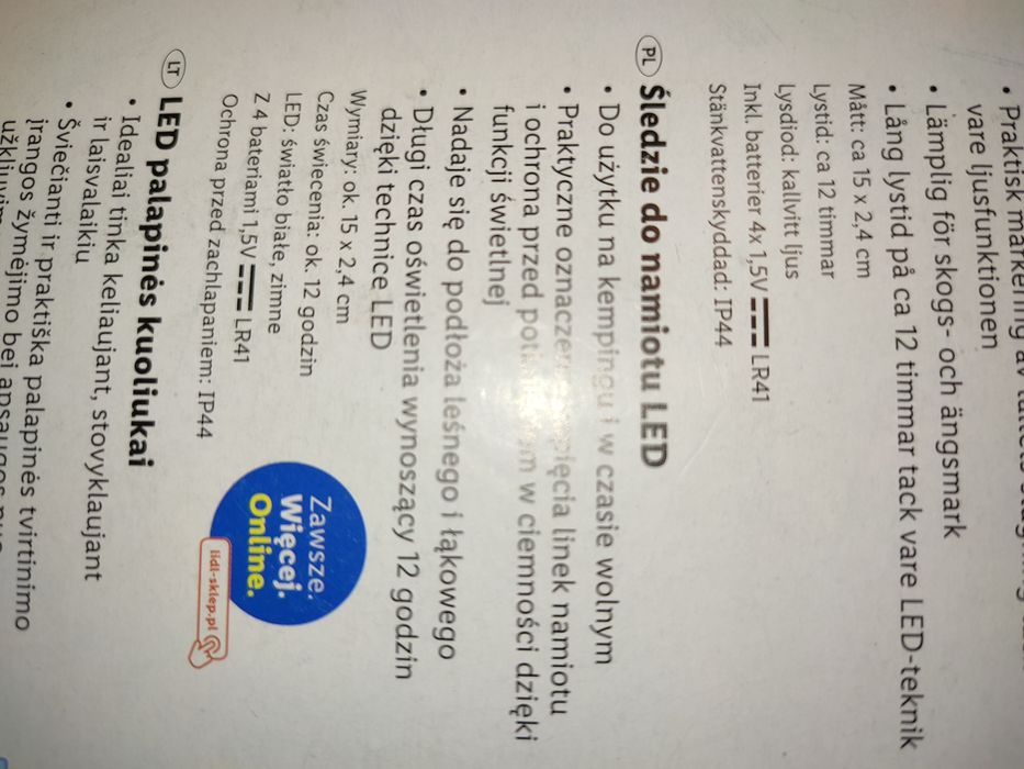 Śledzie do namiotu Led