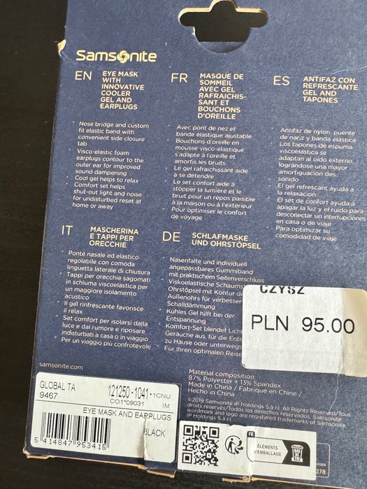 Maska na oczy SAMSONITE Eye Mask