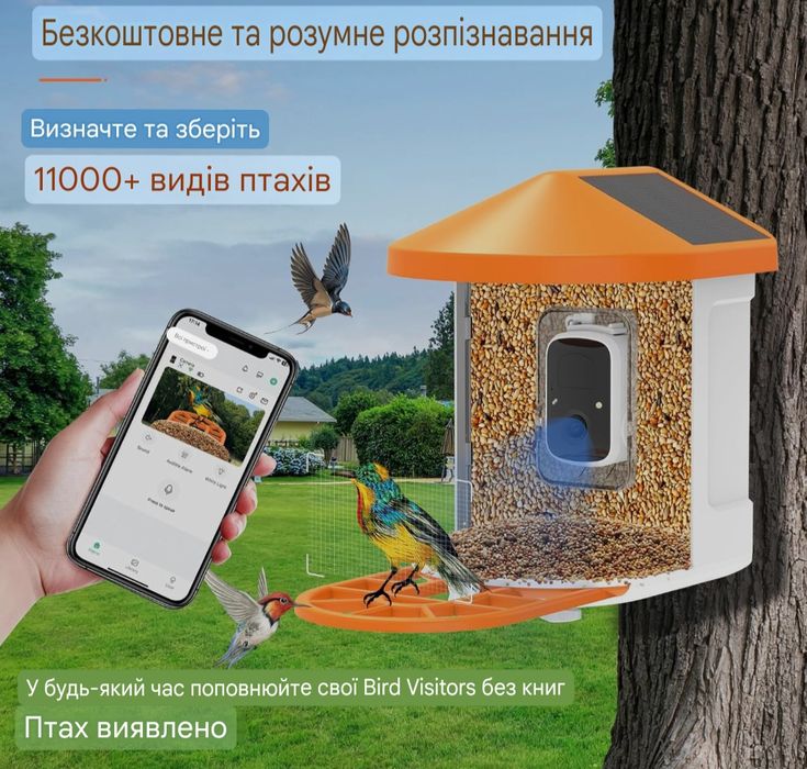 Годівниця для птахів з HD камерою/wi-fi/кормушка для птиц с HD камерой
