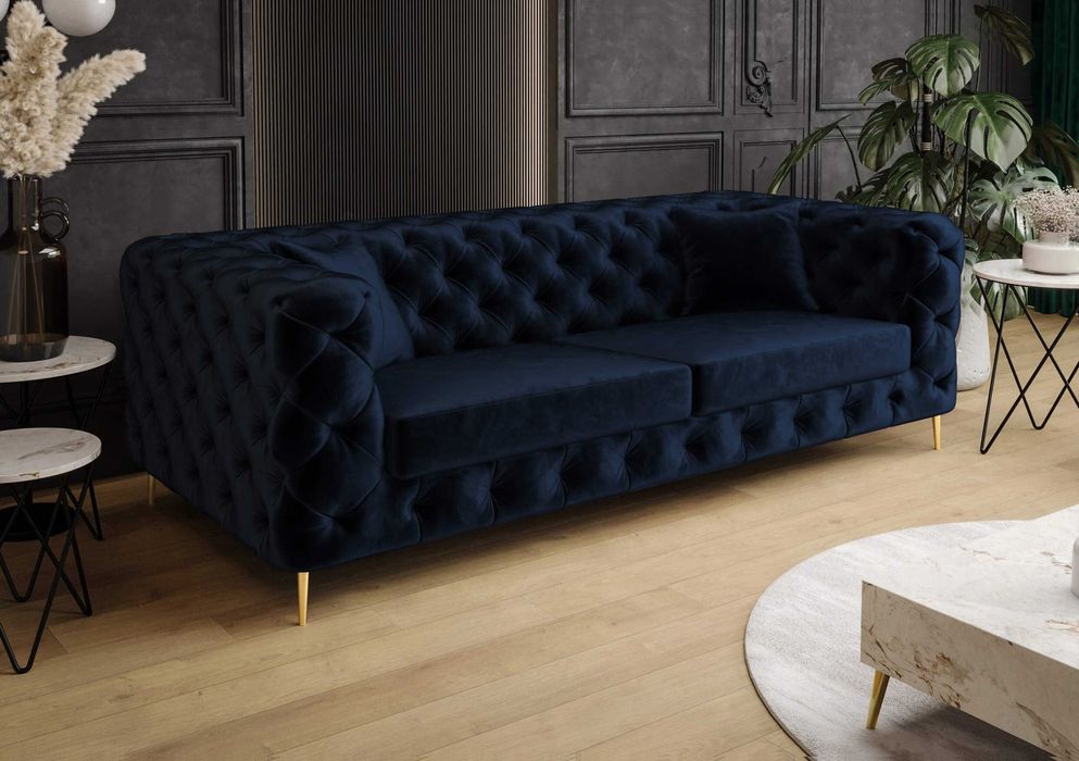 Sofa Boston Chesterfield Elegancka Pikowana Luksusowa