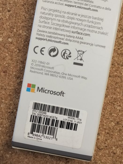 Caneta/stylus MPP 2.0 Microsoft -Poppy Red - compatível Surface + outr