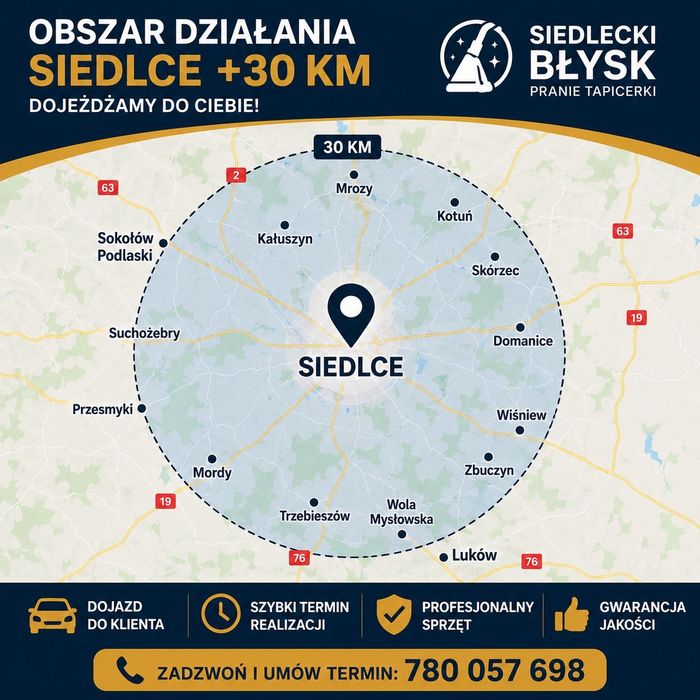 pranie tapicerki, dywany, łóżko, narożniki, kanapy i inne Siedlce