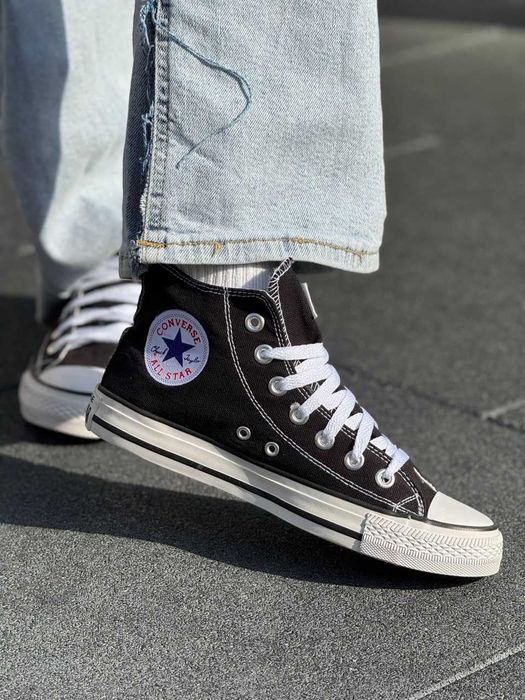 Яскраві чорні класичні кеди конверс converse all star 36-41р. модель унісекс!