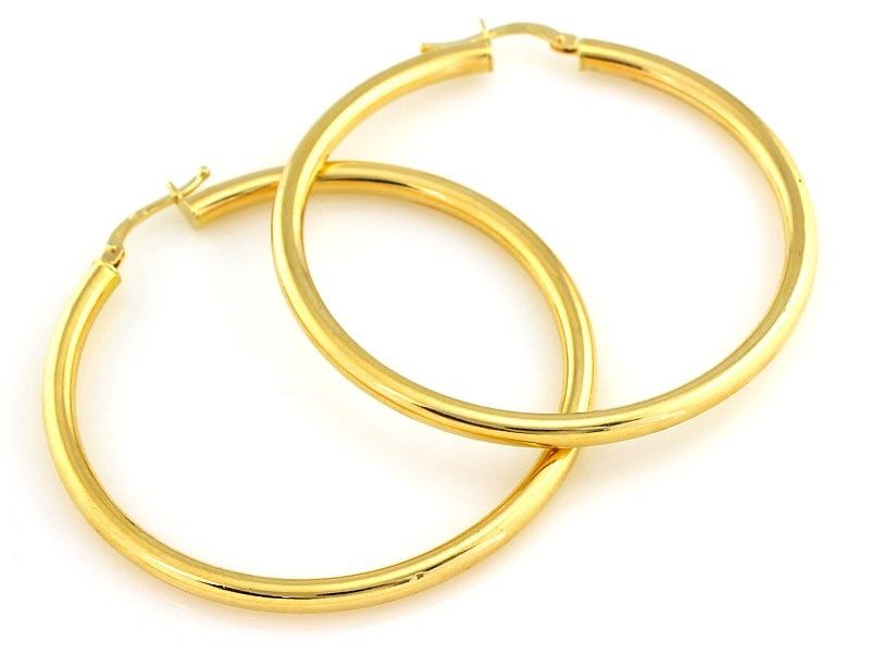 Złote kolczyki duże koła 45 mm PR 585