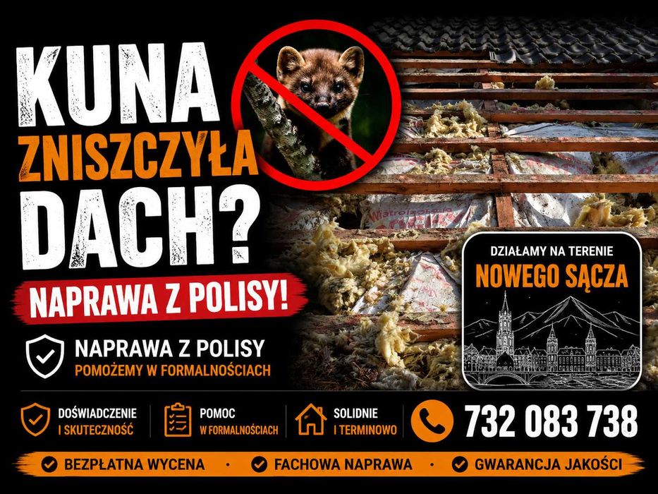++Naprawa Dachu Po Kunie | Pastuch Na Kuny | Nowy Sącz++