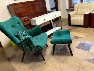 Fotel jak Uszak zestaw z podnóżkiem+poduszka - dostawa gratis