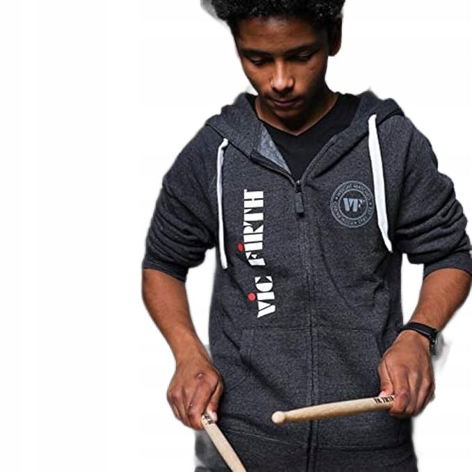 Vic firth szare bluza męska z kapturem i nadrukiem 3xl 7aa
