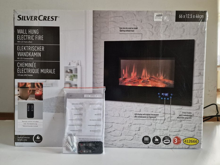 Elektryczny kominek ścienny Silvercrest SEWK 2000A1 super cena!