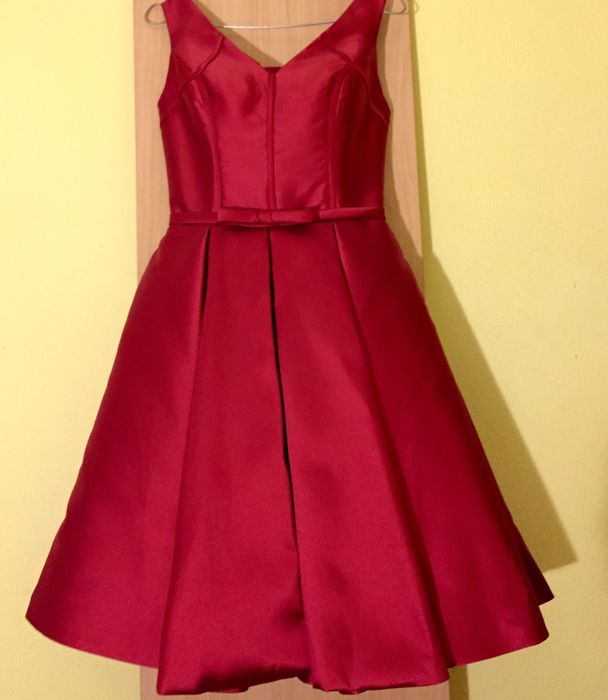 Vestido de cetim vermelho para baile/ Prom Dress