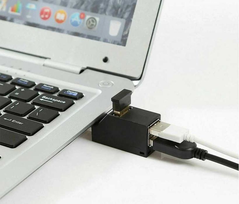 Mini HUB aktywny rozdzielacz 3 Porty USB PC Laptop Szybki * Wejherowo