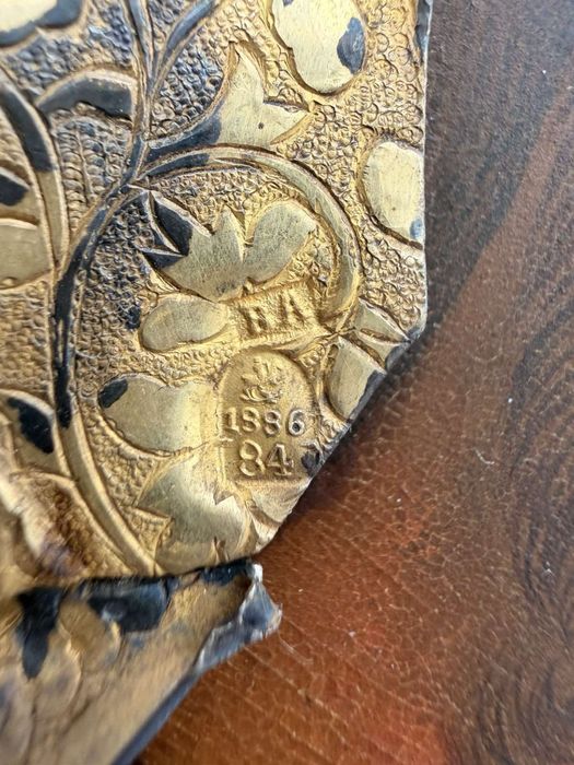 Старирная икона в серебрянном окладе 31,5 на 27 см