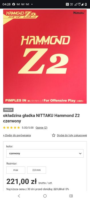Okładzina Nittaku Hamond Z2