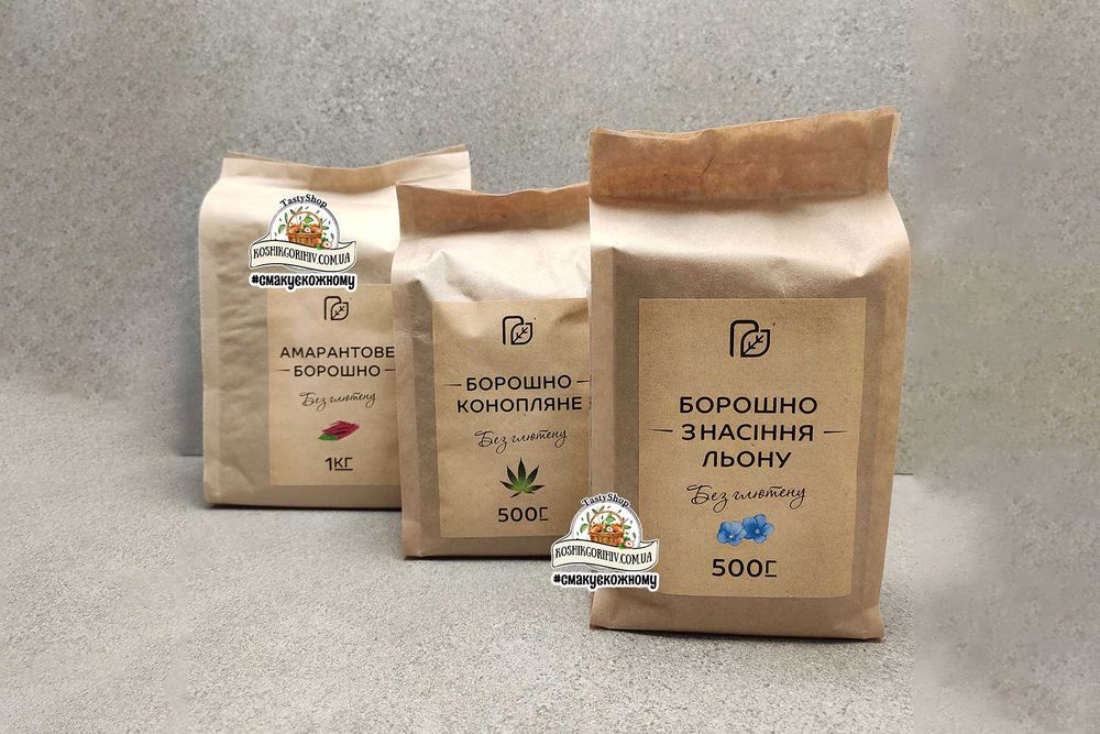 Борошно Амарантове Розторопші  Кокосове Гречане Пшоняне Лляне Вівсяне