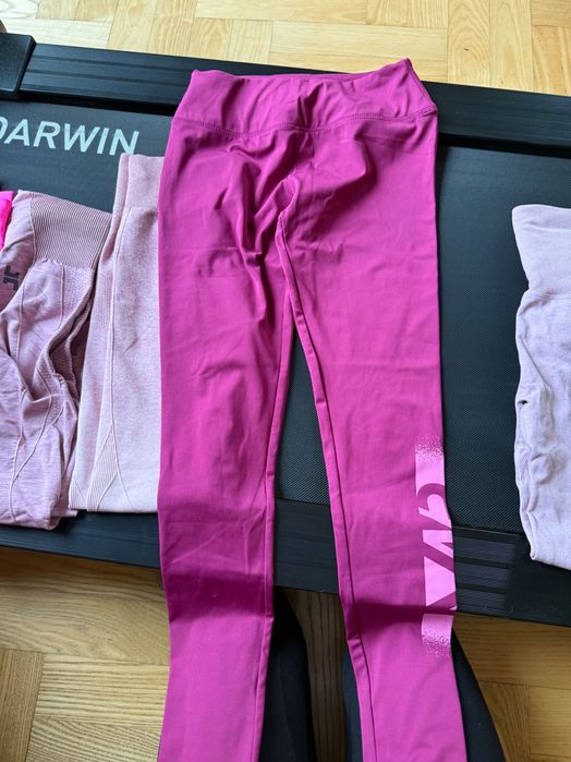 Różowe damskie sportowe legginsy fitness S NOWE