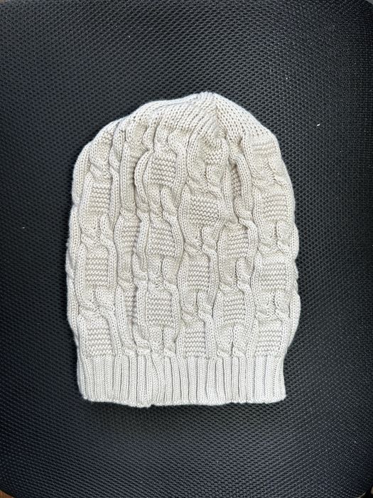Зимова шапка-біні Skullies жіноча товста в’язана бежева