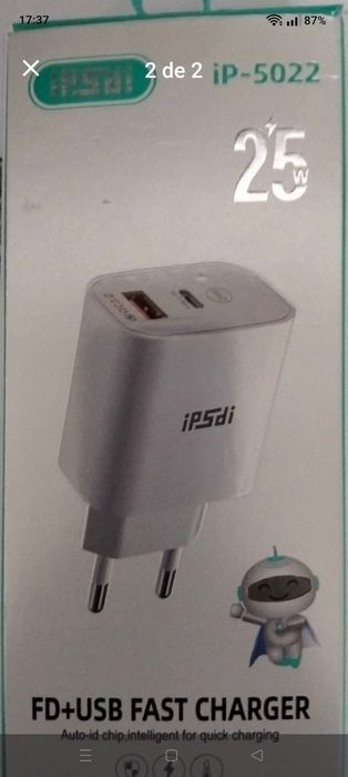 Carregador rápido 25w