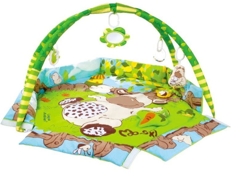 Canpol babies edukacyjna mata do zabawy z funkcją kojca wesoła farma
