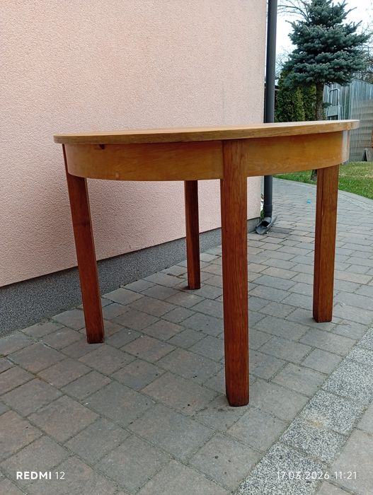 Stół okrągły rozkładany PRL Transport